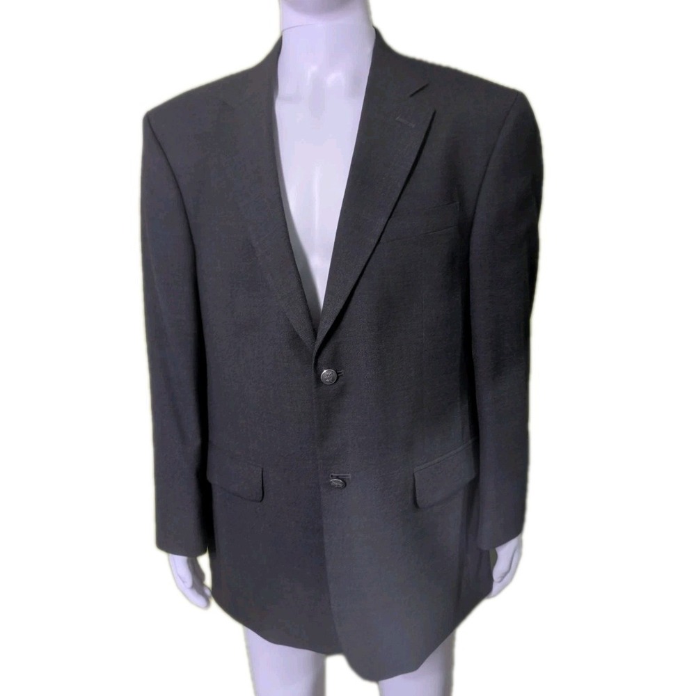 Stafford Men's Suit Jacket 44R Gray Wool Blend 2 Button Blazer Sport Coat